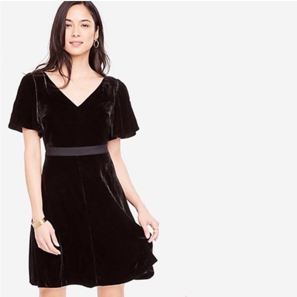 Ann Taylor Dresses & Skirts - NWT Ann Taylor Black Velvet Velour Dress Holidays Christmas Thanksgiving